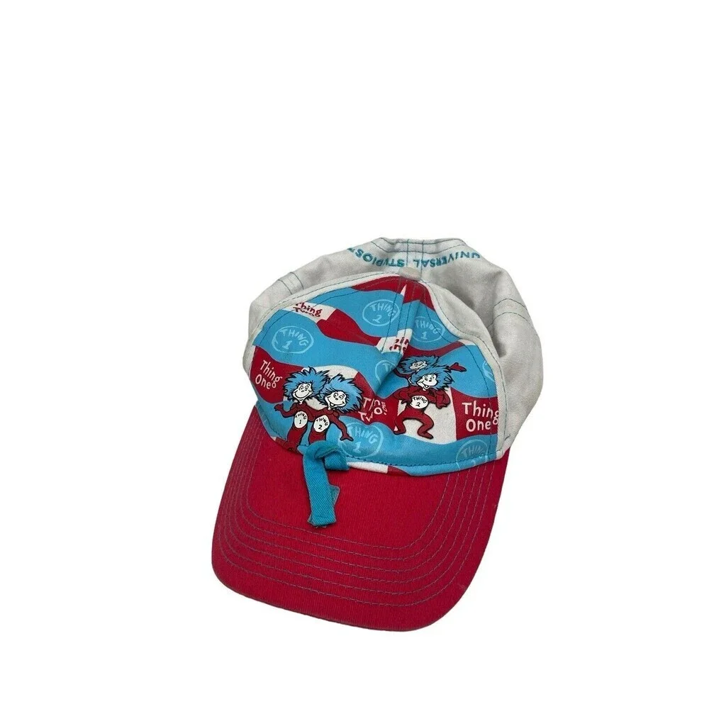 THING ONE THING TWO Hat Trucker Red Cap Universal Studios Kids Hat RARE
